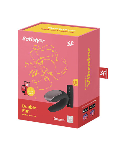 satisfyer double fun partner vibrator - preto satisfyer double fun partner vibrator - preto