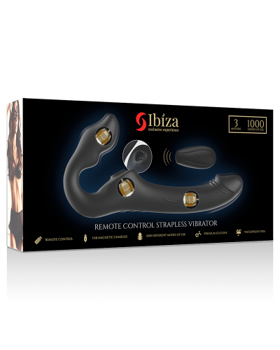 ibiza remote control strapless vibrator 3 motors 1000 combinations.