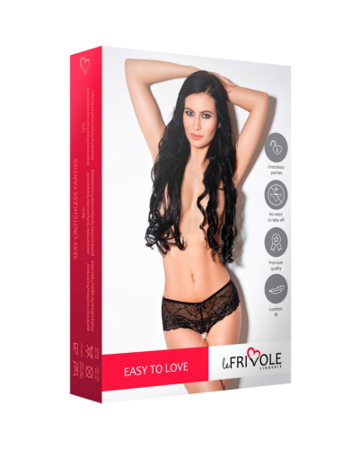 le frivole - 04341 calcinhas sem crotchless preto s / m