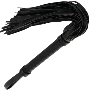 darkness black flogger 42cm couro